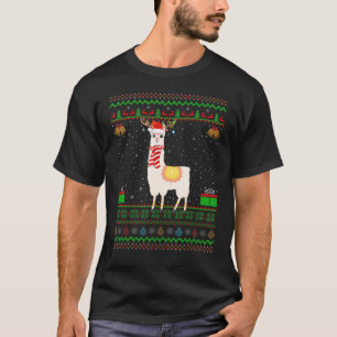 Alpaca Llama Santa Hat Matching Ugly Alpaca Chris T-Shirt