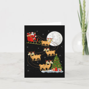 Alpaca Llama Santa Sleigh Flying Funny Magical Chr Card