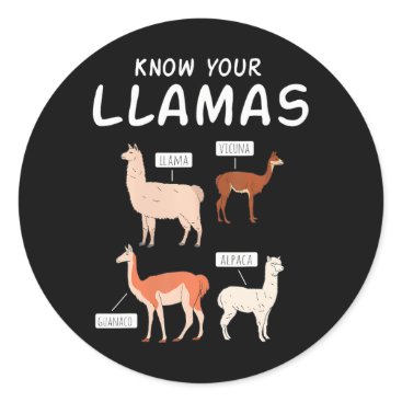 Alpaca & Llama Species Peru South America Classic Round Sticker Alpaca & Llama Species Peru South America Classic Round Sticker