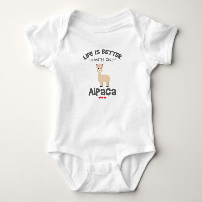 Alpaca Lover Gift Life Is Better With An Alpaca Gi Baby Bodysuit (Front)