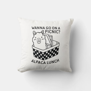 Alpaca Lunch Throw Pillow