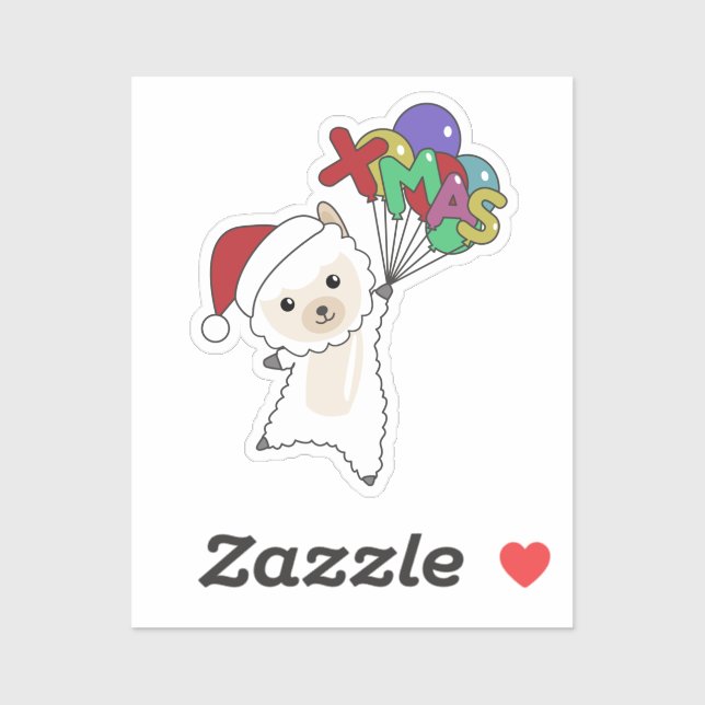 Alpaca Merry Christmas Winter Animals Alpacas Stic Sticker (Sheet)