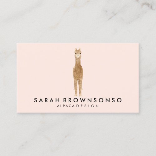 Alpaca Minimal Pink Llama Business Card