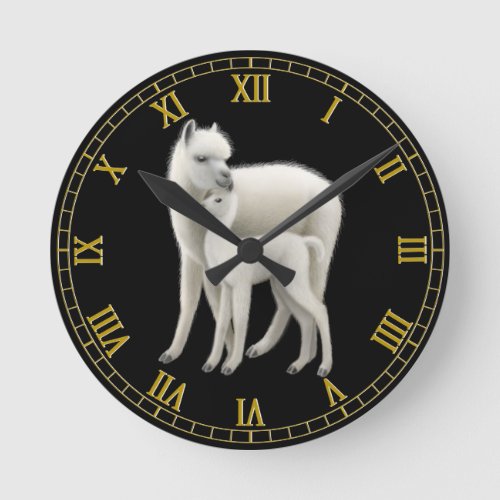 Alpaca Mother Love Wall Clock