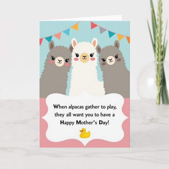 Alpaca Mothers Day Play Card (Front)