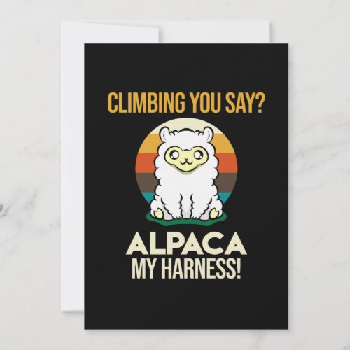 Alpaca My Harness Mountain Climber Rock Climbing G Thank You Card