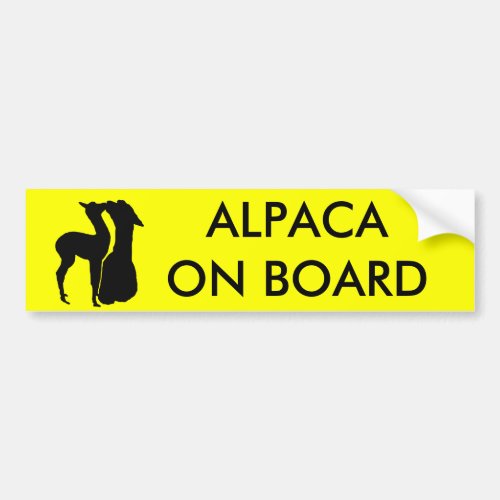 Alpaca On Board _ Bumper Sticker