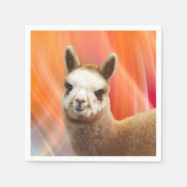 Alpaca Party Paper Napkins (Front)