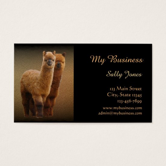 Alpaca Pet Care Business Cards Double-Sided
