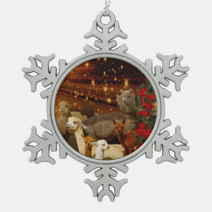 Alpaca Pewter Snowflake Ornament