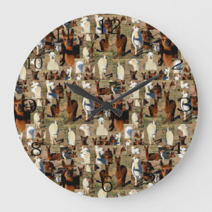 Alpaca Photo Collage, Large Clock