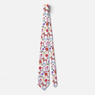 Alpaca Pinata and Flowers Neck Tie