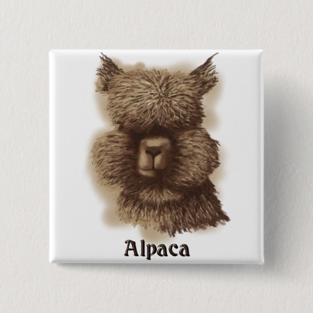 Alpaca Pinback Button (Front)