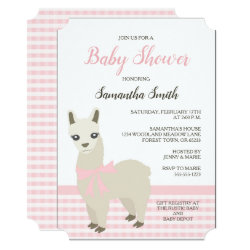 Alpaca Pink Baby Shower Invitation