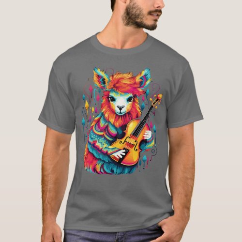 Alpaca Playing Violin T_Shirt