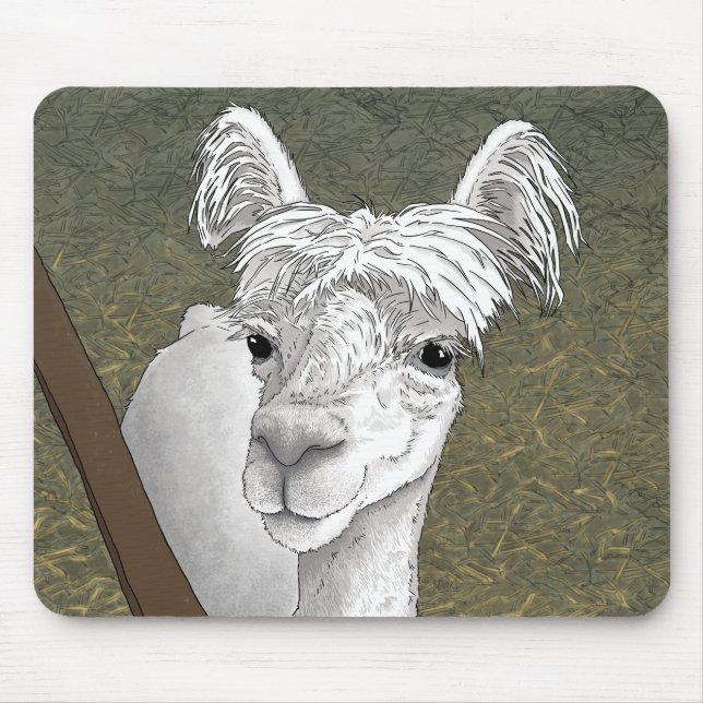 Alpaca Portrait 2 Mouse Pad (Front)