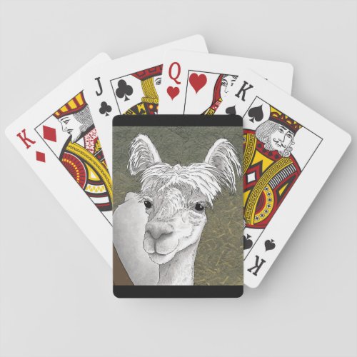 Alpaca Portrait 2 Poker Cards