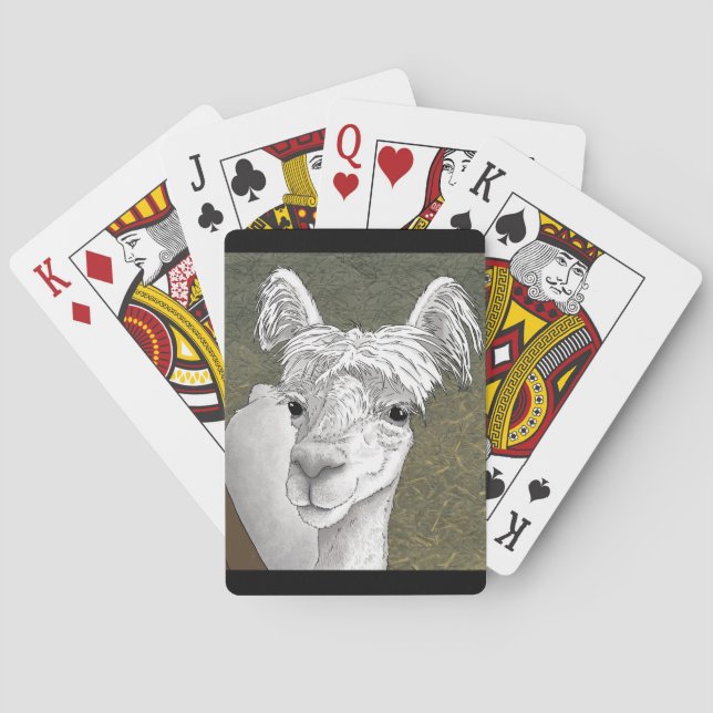 Alpaca Portrait 2 Poker Cards (Back)