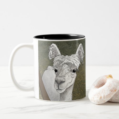 Alpaca Portrait 2 Two_Tone Coffee Mug