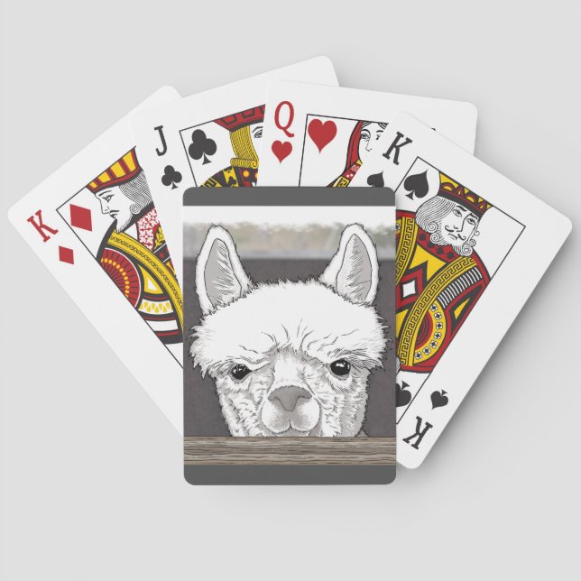 Alpaca Portrait Poker Cards (Back)