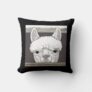 Alpaca Portrait Throw Pillow
