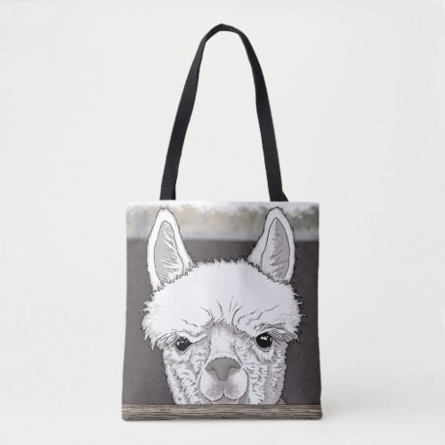 Alpaca Portrait Tote Bag