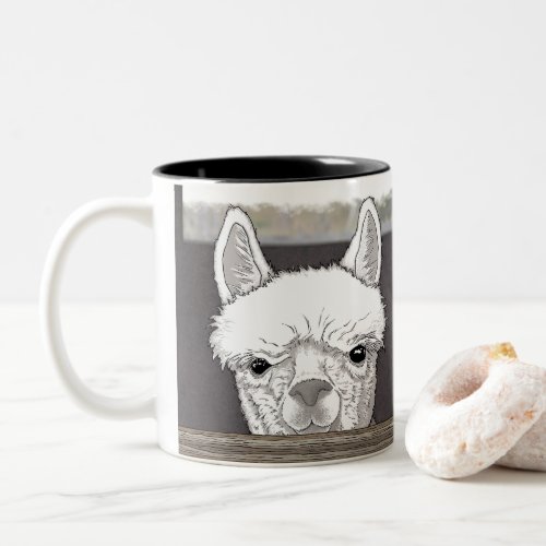 Alpaca Portrait Two_Tone Coffee Mug