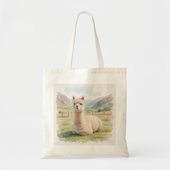 Alpaca Resting In The High Valley Paddock Tote Bag