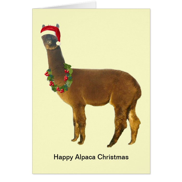 Alpaca Santa Greeting Card