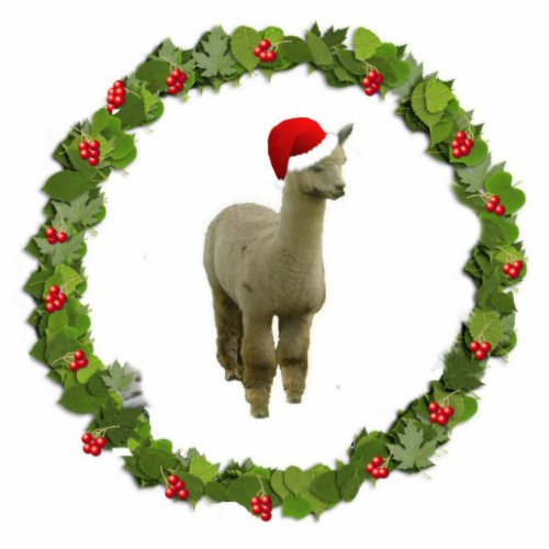 Alpaca Santa Statuette