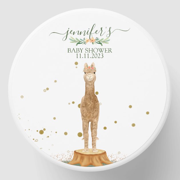 Alpaca script baby birthday mini candle favors