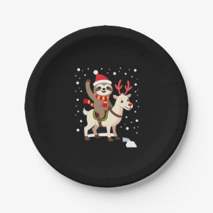 Alpaca Sloth Christmas (1) Paper Plates