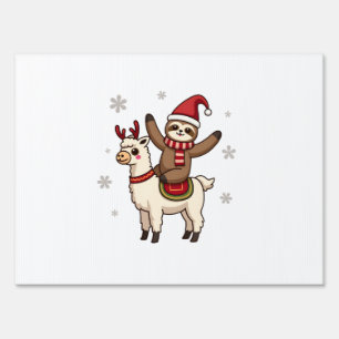 Alpaca Sloth Christmas (1) Sign
