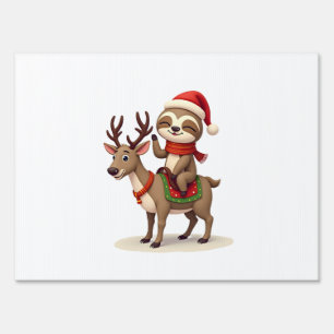 Alpaca Sloth Christmas (1) Sign