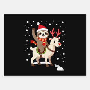 Alpaca Sloth Christmas (1) Sign
