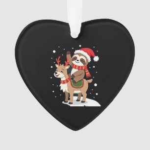 Alpaca Sloth Christmas (2) Ornament