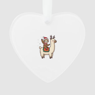 Alpaca Sloth Christmas (2) Ornament