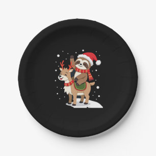 Alpaca Sloth Christmas (2) Paper Plates