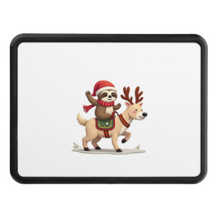 Alpaca Sloth Christmas (3) Hitch Cover