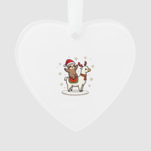 Alpaca Sloth Christmas (3) Ornament