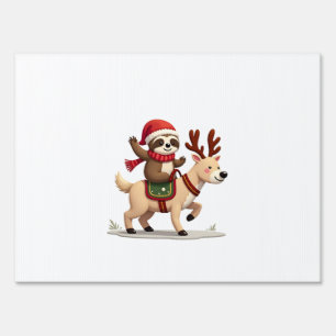 Alpaca Sloth Christmas (3) Sign