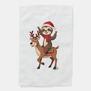 Alpaca Sloth Christmas (4) Garden Flag