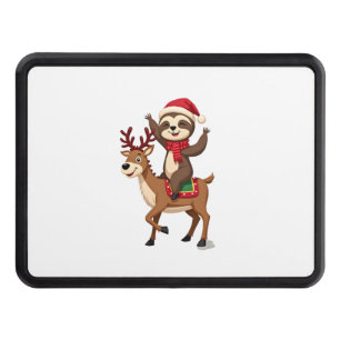 Alpaca Sloth Christmas (4) Hitch Cover