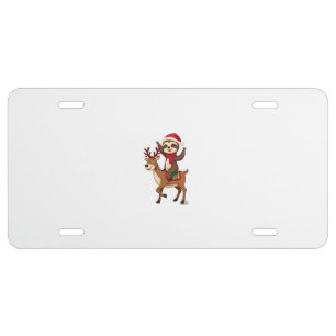 Alpaca Sloth Christmas (4) License Plate