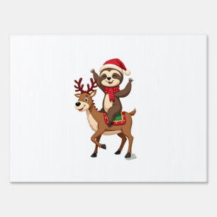 Alpaca Sloth Christmas (4) Sign