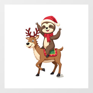 Alpaca Sloth Christmas (4) Wall Decal
