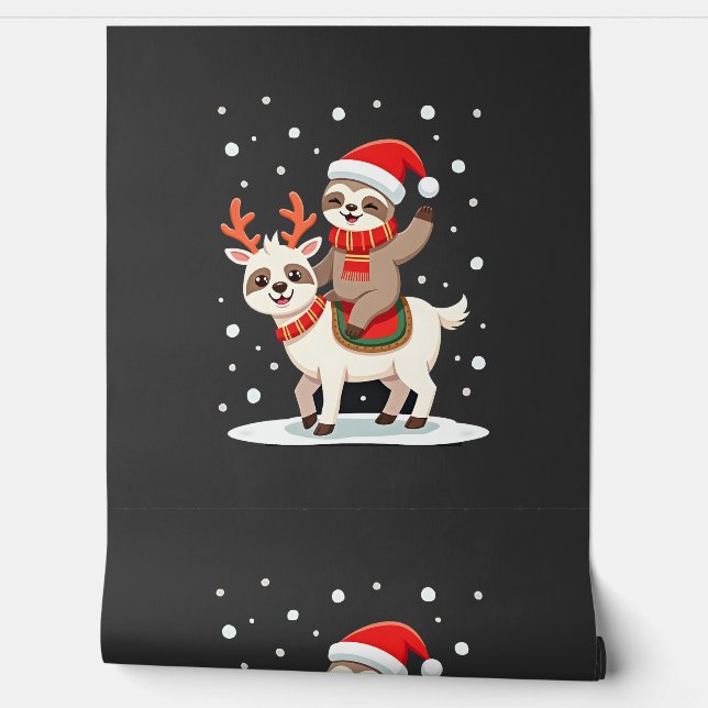 Alpaca Sloth Christmas (4) Wallpaper (Unrolling)