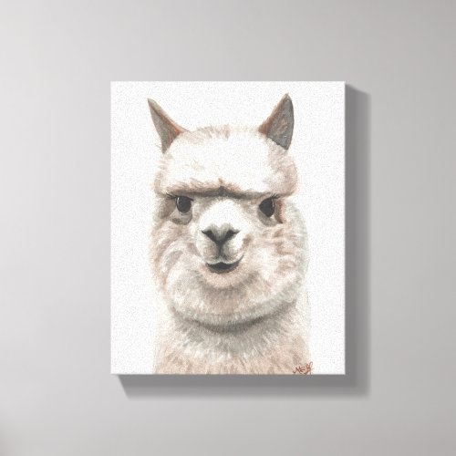 Alpaca Smiles Canvas Print Wall Decor Original Art