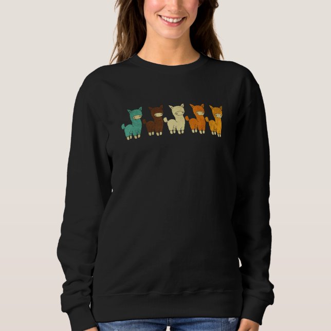Alpaca South America Cute Colorful Animal Sweatshirt (Front)