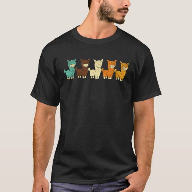 Alpaca South America Cute Colorful Animal T-Shirt (Front)